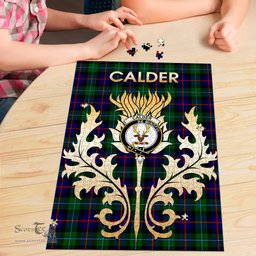 Scottish Calder Modern Clan Tartan Puzzle - Thistle Scotland Style Scottish Plaid Tartan Plaid