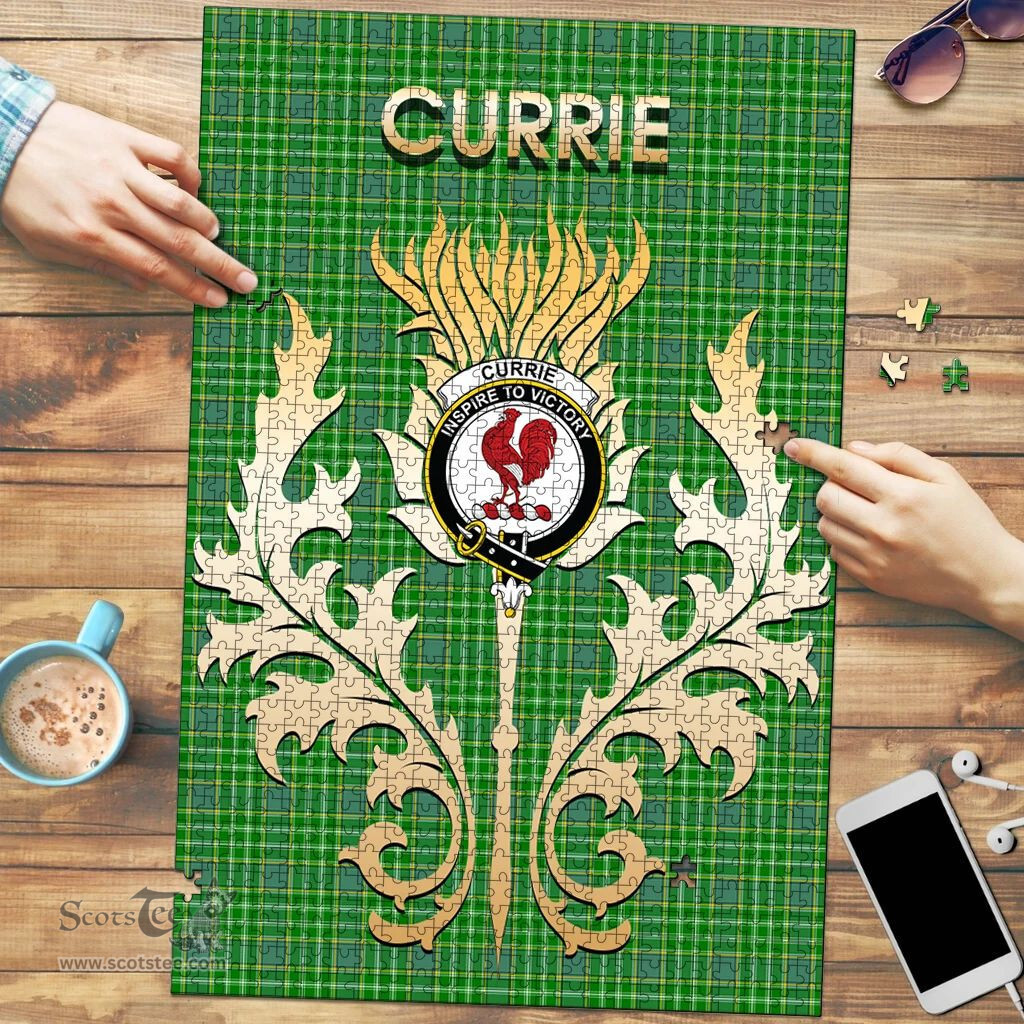 Scottish Currie Clan Tartan Puzzle - Thistle Scotland Style Scottish Plaid Tartan Plaid
