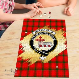 Scottish MacDonald of Sleat Clan Tartan Puzzle - Gold Style Scottish Plaid Tartan Plaid