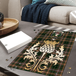 Scottish Buchanan Hunting Clan Tartan Puzzle - Thistle Gold Style Scottish Plaid Tartan Plaid