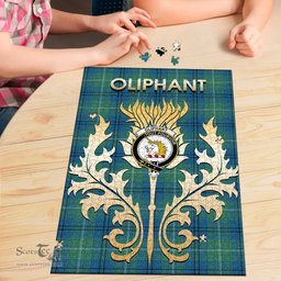 Scottish Oliphant Ancient Clan Tartan Puzzle - Thistle Scotland Style Scottish Plaid Tartan Plaid