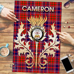 Scottish Cameron of Lochiel Modern Clan Tartan Puzzle - Thistle Scotland Style Scottish Plaid Tartan Plaid
