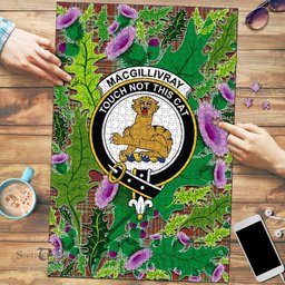 Scottish MacGillivray Hunting Ancient Clan Tartan Puzzle - Thistle Pattern Style Scottish Plaid Tartan Plaid
