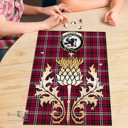 Scottish Little Clan Tartan Puzzle - Thistle Gold Style Scottish Plaid Tartan Plaid