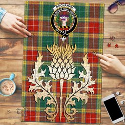 Scottish Buchanan Old Sett Clan Tartan Puzzle - Thistle Gold Style Scottish Plaid Tartan Plaid