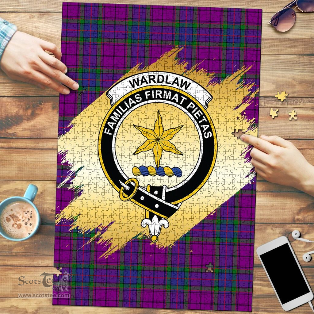 Scottish Wardlaw Modern Clan Tartan Puzzle - Gold Style Scottish Plaid Tartan Plaid