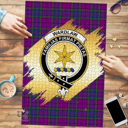 Scottish Wardlaw Modern Clan Tartan Puzzle - Gold Style Scottish Plaid Tartan Plaid