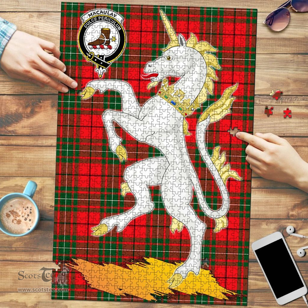 Scottish MacAulay Modern Clan Tartan Puzzle - Unicorn Style Scottish Plaid Tartan Plaid