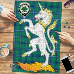 Scottish Irvine Ancient Clan Tartan Puzzle - Unicorn Style Scottish Plaid Tartan Plaid