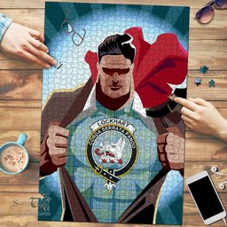 Scottish Lockhart Clan Tartan Puzzle - Supper Hero Style Scottish Plaid Tartan Plaid