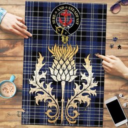 Scottish Clark Clan Tartan Puzzle - Thistle Gold Style Scottish Plaid Tartan Plaid