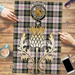 Scottish MacPherson Dress Ancient Clan Tartan Puzzle - Thistle Gold Style Scottish Plaid Tartan Plaid