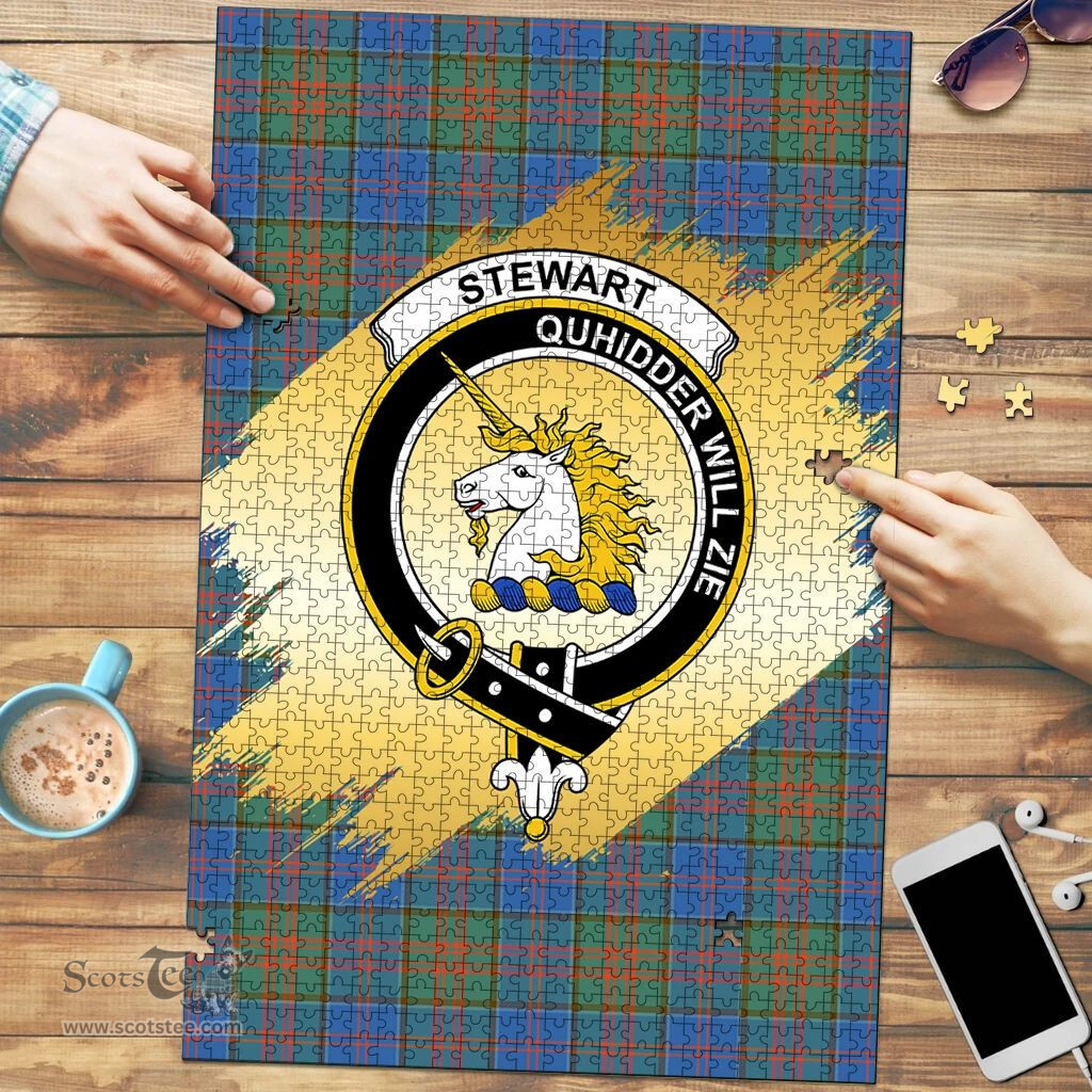 Scottish Stewart of Appin Hunting Ancient Clan Tartan Puzzle - Gold Style Scottish Plaid Tartan Plaid