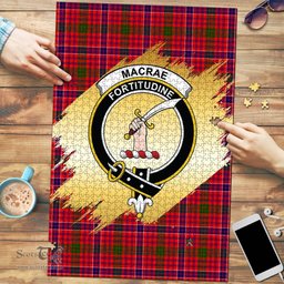 Scottish MacRae Modern Clan Tartan Puzzle - Gold Style Scottish Plaid Tartan Plaid