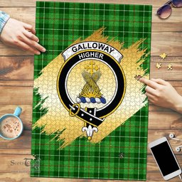 Scottish Galloway Clan Tartan Puzzle - Gold Style Scottish Plaid Tartan Plaid
