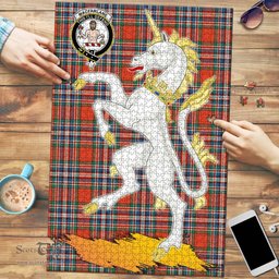 Scottish MacFarlane Ancient Clan Tartan Puzzle - Unicorn Style Scottish Plaid Tartan Plaid