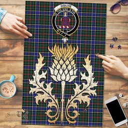 Scottish Ogilvie Hunting Modern Clan Tartan Puzzle - Thistle Gold Style Scottish Plaid Tartan Plaid