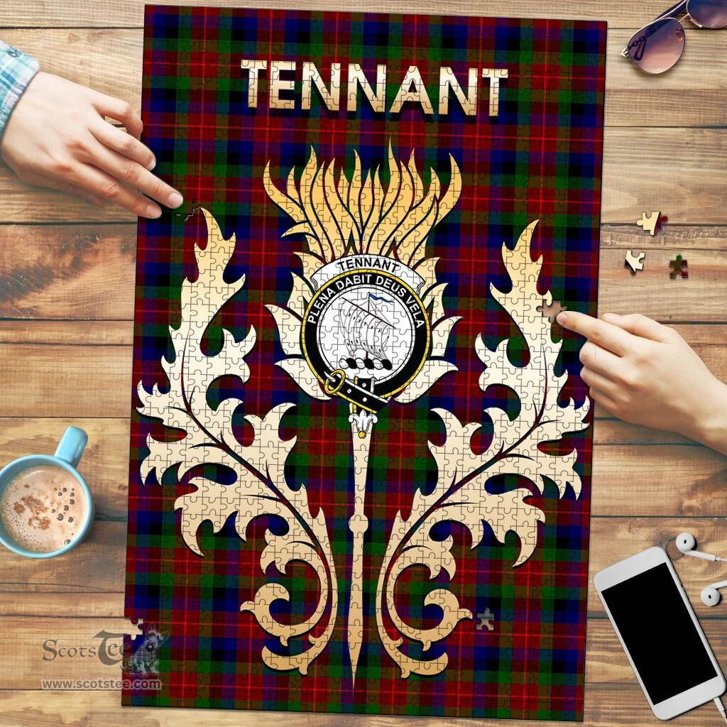 Scottish Tennant Clan Tartan Puzzle - Thistle Scotland Style Scottish Plaid Tartan Plaid