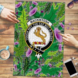 Scottish MacKintosh Hunting Ancient Clan Tartan Puzzle - Thistle Pattern Style Scottish Plaid Tartan Plaid