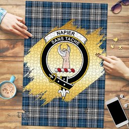 Scottish Napier Modern Clan Tartan Puzzle - Gold Style Scottish Plaid Tartan Plaid