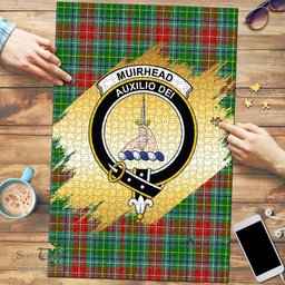 Scottish Muirhead Clan Tartan Puzzle - Gold Style Scottish Plaid Tartan Plaid