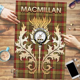 Scottish MacMillan Old Weathered Clan Tartan Puzzle - Thistle Scotland Style Scottish Plaid Tartan Plaid
