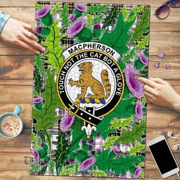Scottish MacPherson Dress Modern Clan Tartan Puzzle - Thistle Pattern Style Scottish Plaid Tartan Plaid