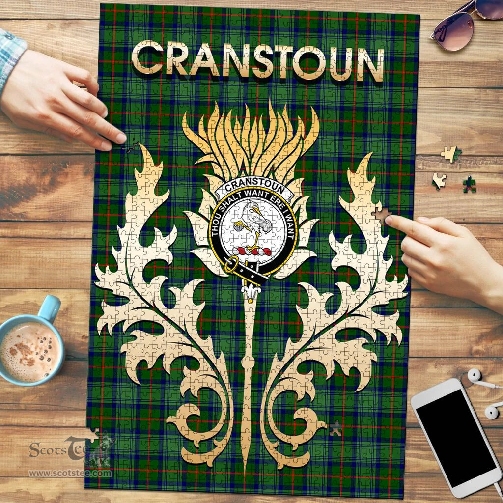 Scottish Cranstoun Clan Tartan Puzzle - Thistle Scotland Style Scottish Plaid Tartan Plaid