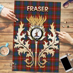 Scottish Fraser Ancient Clan Tartan Puzzle - Thistle Scotland Style Scottish Plaid Tartan Plaid