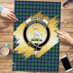 Scottish Hunter Ancient Clan Tartan Puzzle - Gold Style Scottish Plaid Tartan Plaid