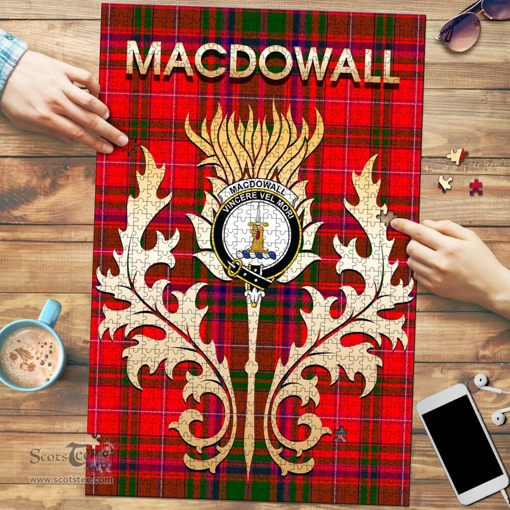 Scottish MacDowall Clan Tartan Puzzle - Thistle Scotland Style Scottish Plaid Tartan Plaid