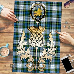 Scottish Campbell Dress Clan Tartan Puzzle - Thistle Gold Style Scottish Plaid Tartan Plaid