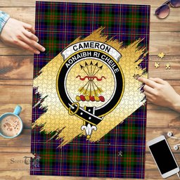Scottish Cameron of Erracht Modern Clan Tartan Puzzle - Gold Style Scottish Plaid Tartan Plaid