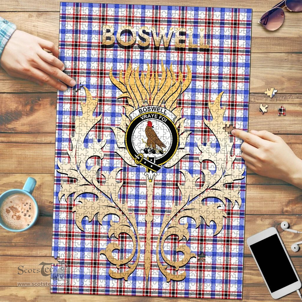 Scottish Boswell Modern Clan Tartan Puzzle - Thistle Scotland Style Scottish Plaid Tartan Plaid