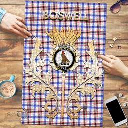 Scottish Boswell Modern Clan Tartan Puzzle - Thistle Scotland Style Scottish Plaid Tartan Plaid