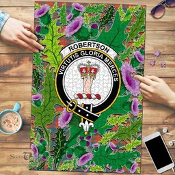 Scottish Robertson Ancient Clan Tartan Puzzle - Thistle Pattern Style Scottish Plaid Tartan Plaid