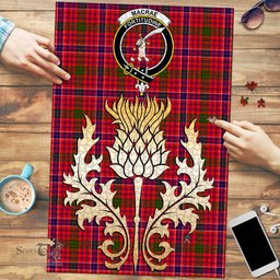Scottish MacRae Modern Clan Tartan Puzzle - Thistle Gold Style Scottish Plaid Tartan Plaid