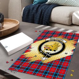 Scottish MacTavish Modern Clan Tartan Puzzle - Gold Style Scottish Plaid Tartan Plaid