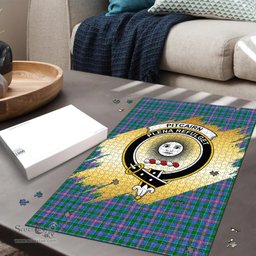 Scottish Pitcairn Hunting Clan Tartan Puzzle - Gold Style Scottish Plaid Tartan Plaid