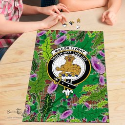 Scottish MacGillivray Hunting Ancient Clan Tartan Puzzle - Thistle Pattern Style Scottish Plaid Tartan Plaid