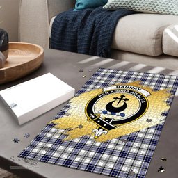 Scottish Hannay Modern Clan Tartan Puzzle - Gold Style Scottish Plaid Tartan Plaid