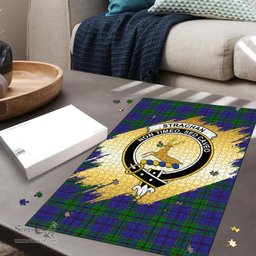 Scottish Strachan Clan Tartan Puzzle - Gold Style Scottish Plaid Tartan Plaid