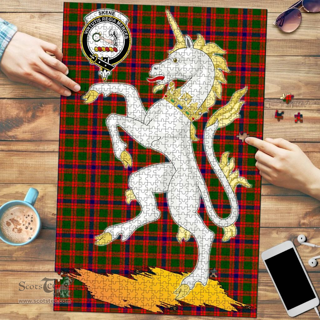 Scottish Skene Modern Clan Tartan Puzzle - Unicorn Style Scottish Plaid Tartan Plaid