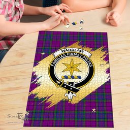 Scottish Wardlaw Modern Clan Tartan Puzzle - Gold Style Scottish Plaid Tartan Plaid