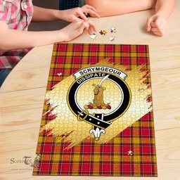Scottish Scrymgeour Clan Tartan Puzzle - Gold Style Scottish Plaid Tartan Plaid