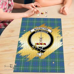 Scottish MacIntyre Hunting Ancient Clan Tartan Puzzle - Gold Style Scottish Plaid Tartan Plaid