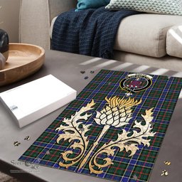 Scottish Ogilvie Hunting Modern Clan Tartan Puzzle - Thistle Gold Style Scottish Plaid Tartan Plaid