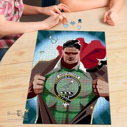 Scottish Anstruther Clan Tartan Puzzle - Supper Hero Style Scottish Plaid Tartan Plaid