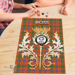 Scottish Ross Ancient Clan Tartan Puzzle - Thistle Scotland Style Scottish Plaid Tartan Plaid