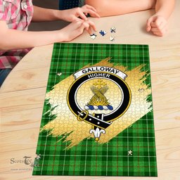 Scottish Galloway Clan Tartan Puzzle - Gold Style Scottish Plaid Tartan Plaid